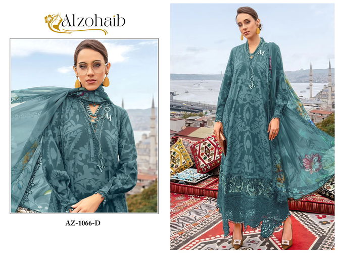 Alzohaib Az 1066 Embroidery Cotton Dupatta Pakistani Suits Wholesalers In Delhi
